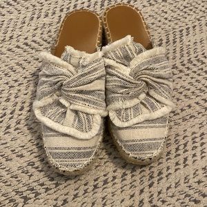 Navy Blue and White Sandals